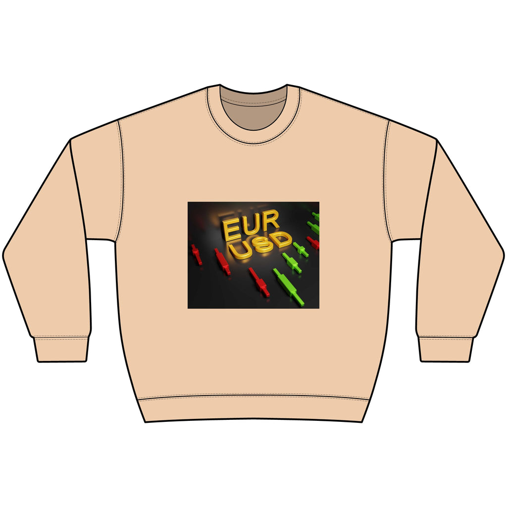 EUR/USD Gold Lettering Black Crewneck Sweatshirt