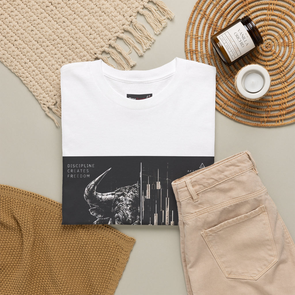 Bull vs. Bear Market Chart Heavy Cotton T-Shirt