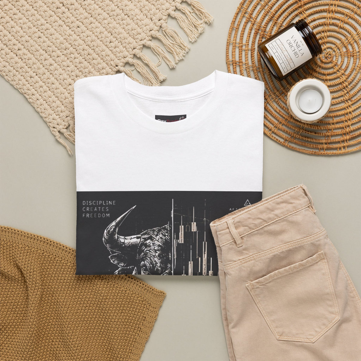 Bull vs. Bear Market Chart Heavy Cotton T-Shirt