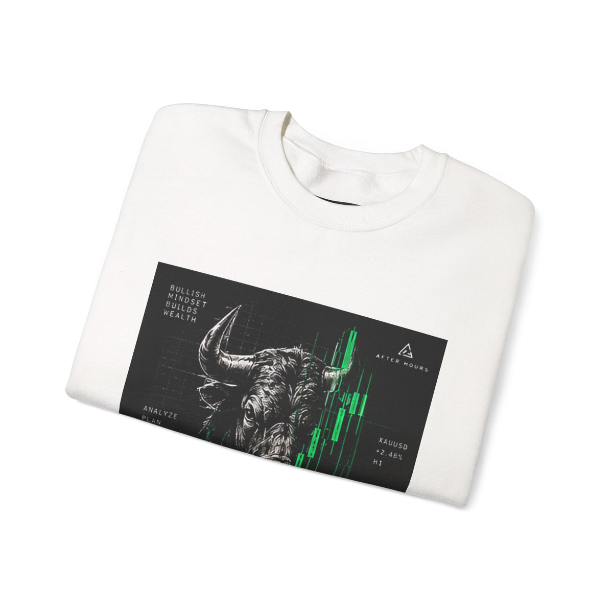 Bull Graphic Art Sweatshirt | Black and Green Print