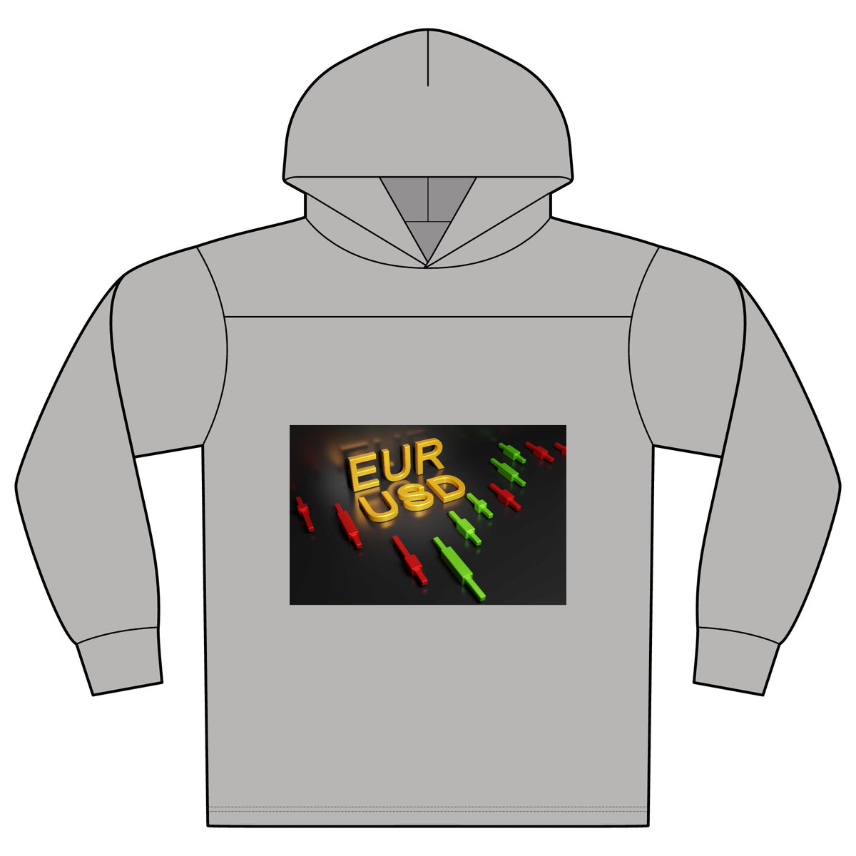 EUR/USD Gold Lettering Colorblock Hoodie