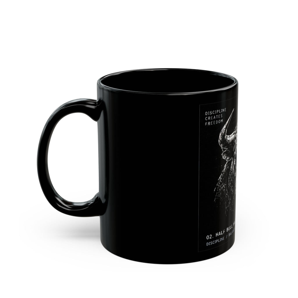 Bull and Bear Stock Chart Mug, Black Trading Coffee Mug