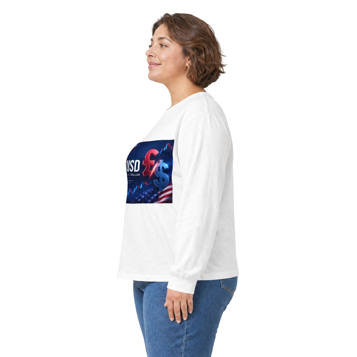 GBP USD Currency Exchange Long Sleeve Tee