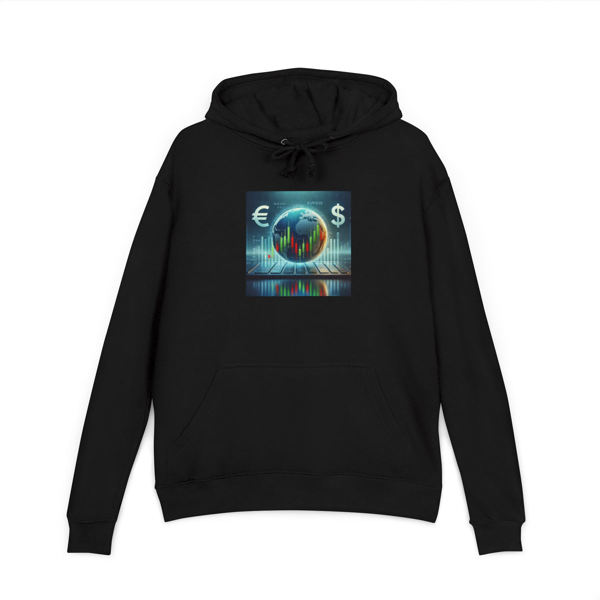 Global Market Globe Black French Terry Hoodie