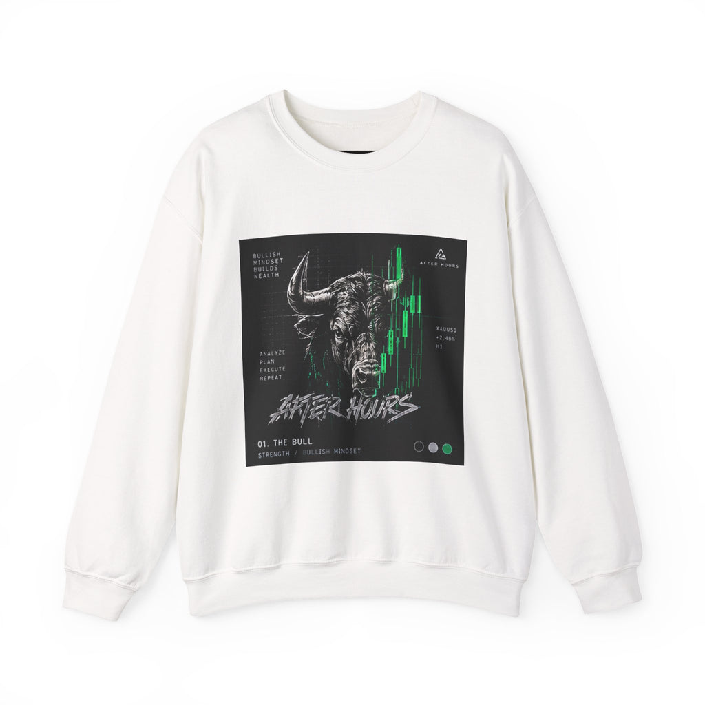 Bull Graphic Art Sweatshirt | Black and Green Print