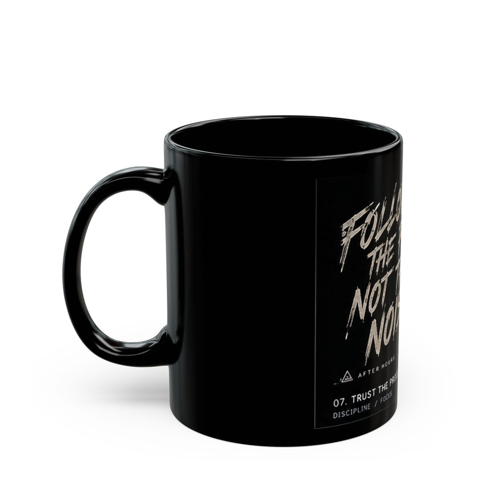 Follow the Plan Not the Noise Mug, Black Stock Chart Design