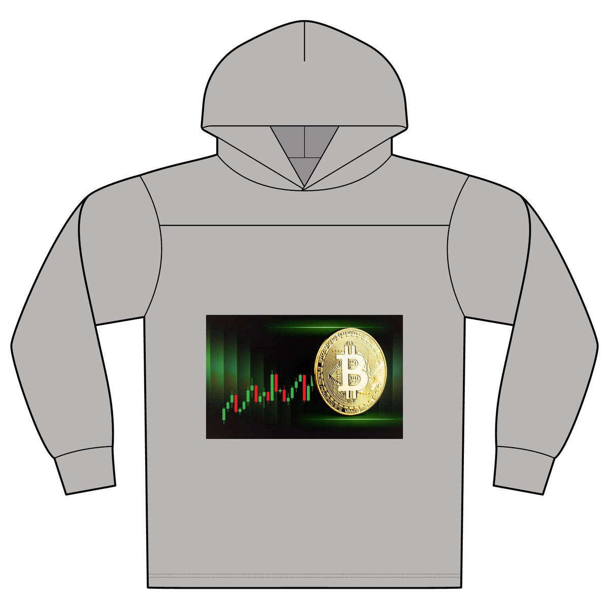 Bitcoin Green Chart Colorblock Hoodie