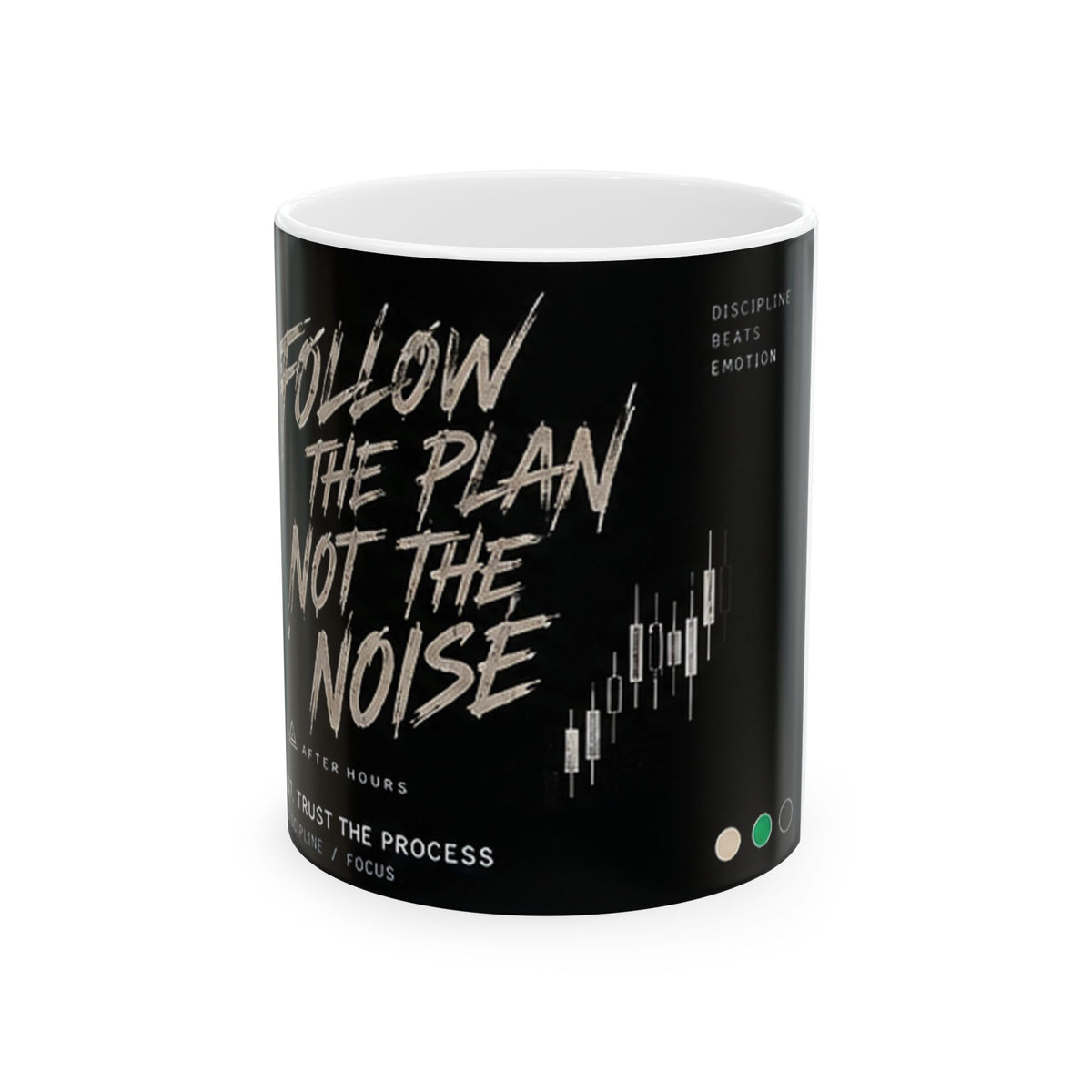 Follow the Plan Not the Noise Ceramic Mug | Trading Chart Design