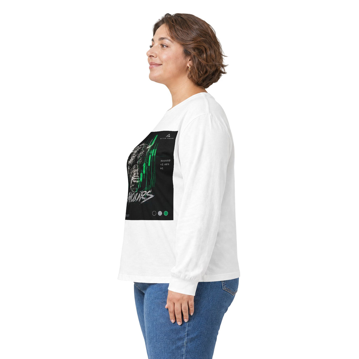 Abstract Bull Graphic Long Sleeve Tee