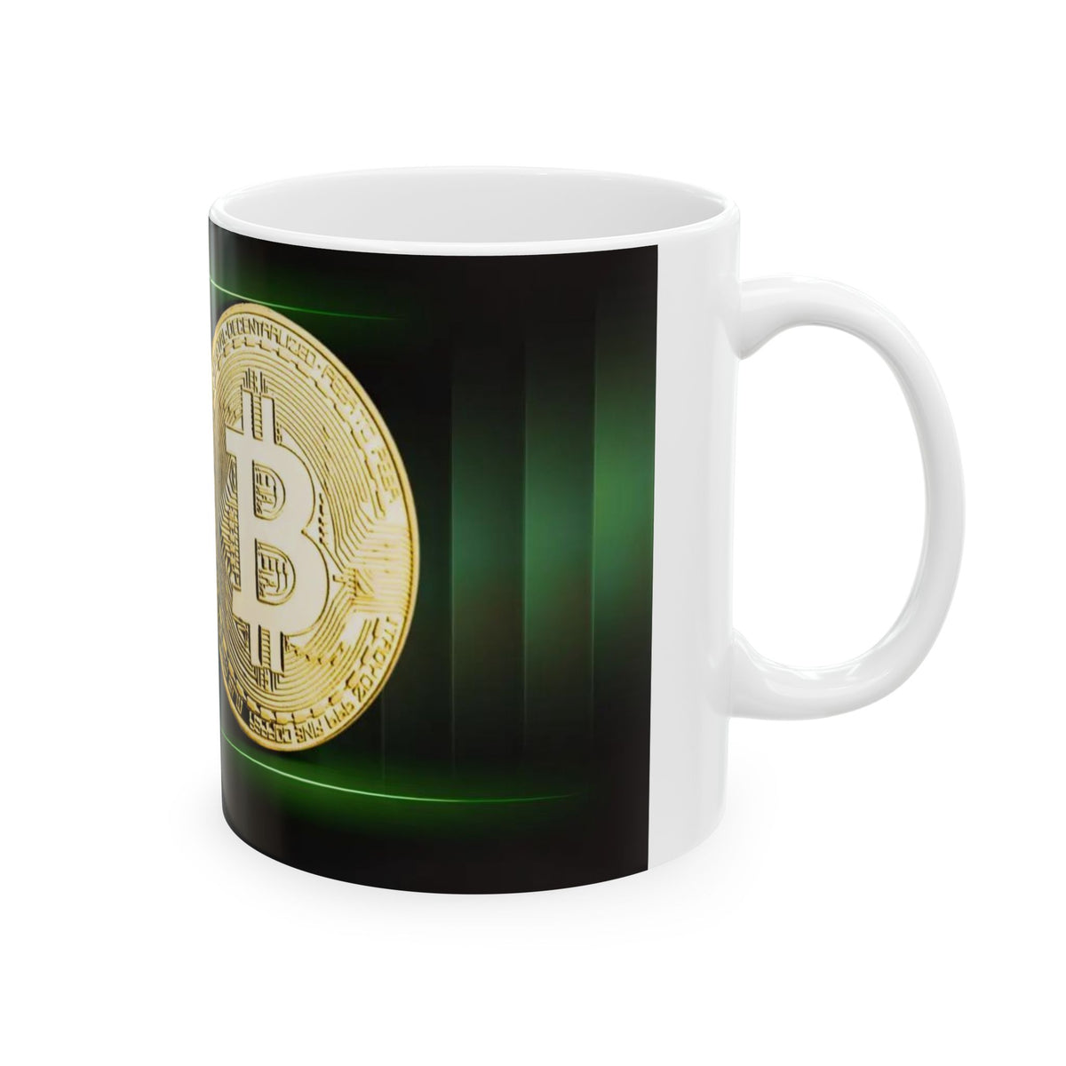 Bitcoin green Ceramic Mug, (11oz, 15oz)