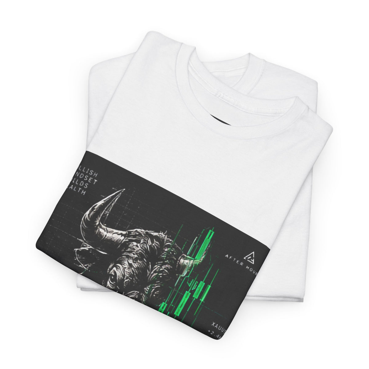 Green Bull Graphic T-Shirt, Western Bull Artwork