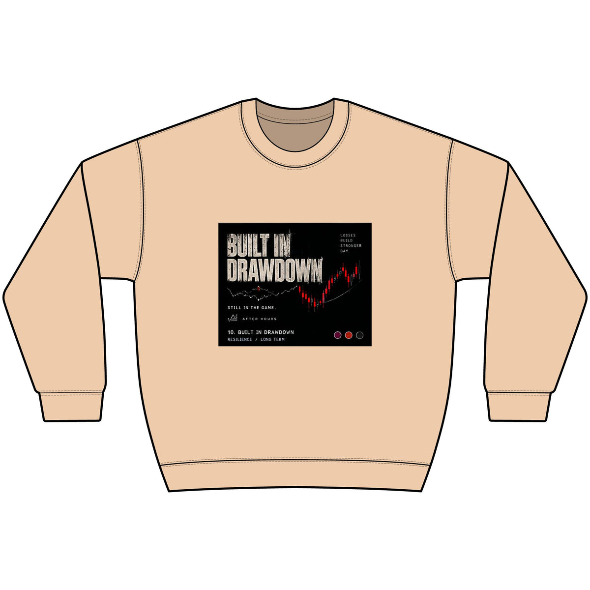 Built in Drawdown Black Crewneck Sweatshirt