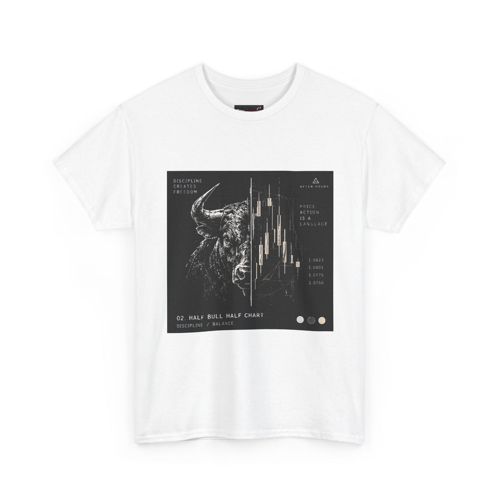Bull vs. Bear Market Chart Heavy Cotton T-Shirt