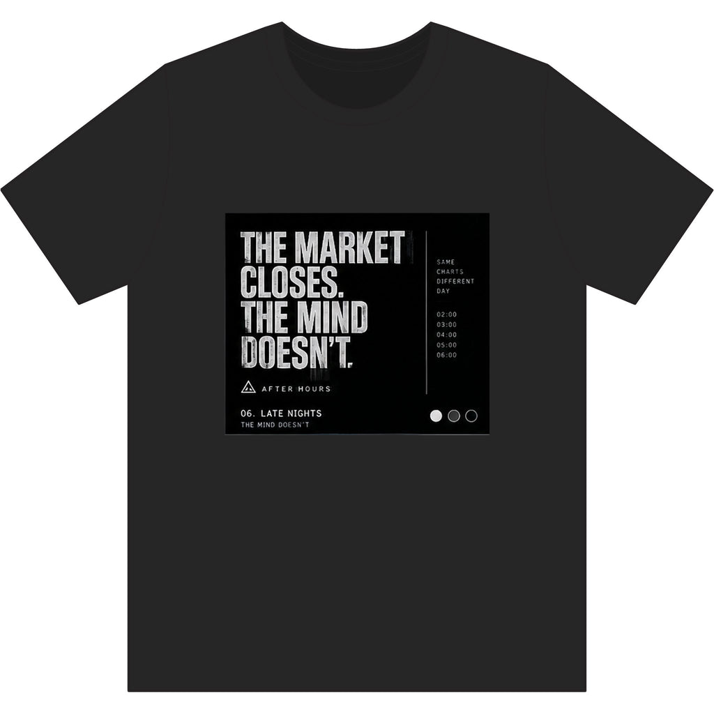 The Market Closes, The Mind Doesn’t Black T-Shirt