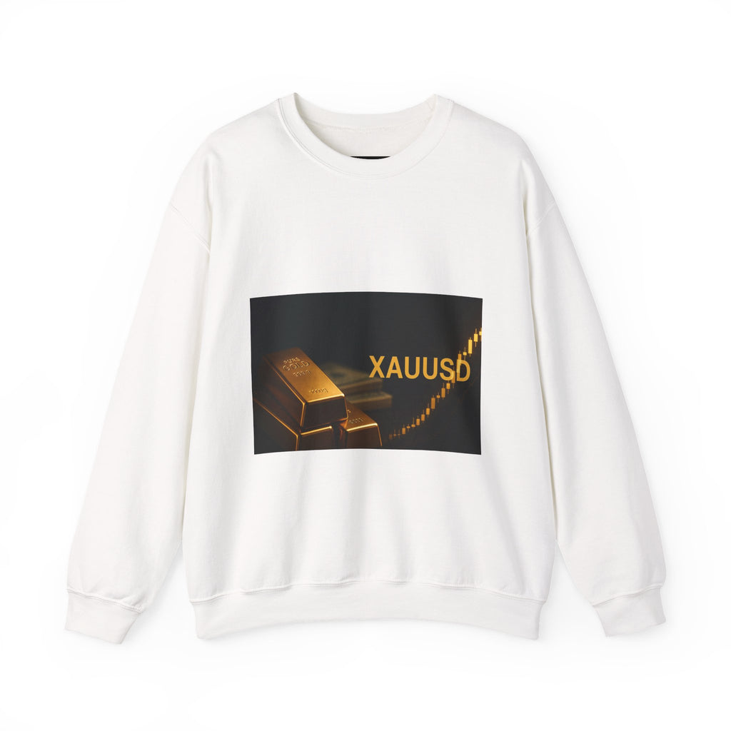XAƯUSB Gold Coffin Graphic Crewneck Sweatshirt