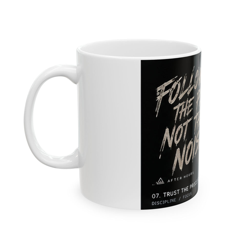 Follow the Plan Not the Noise Ceramic Mug | Trading Chart Design