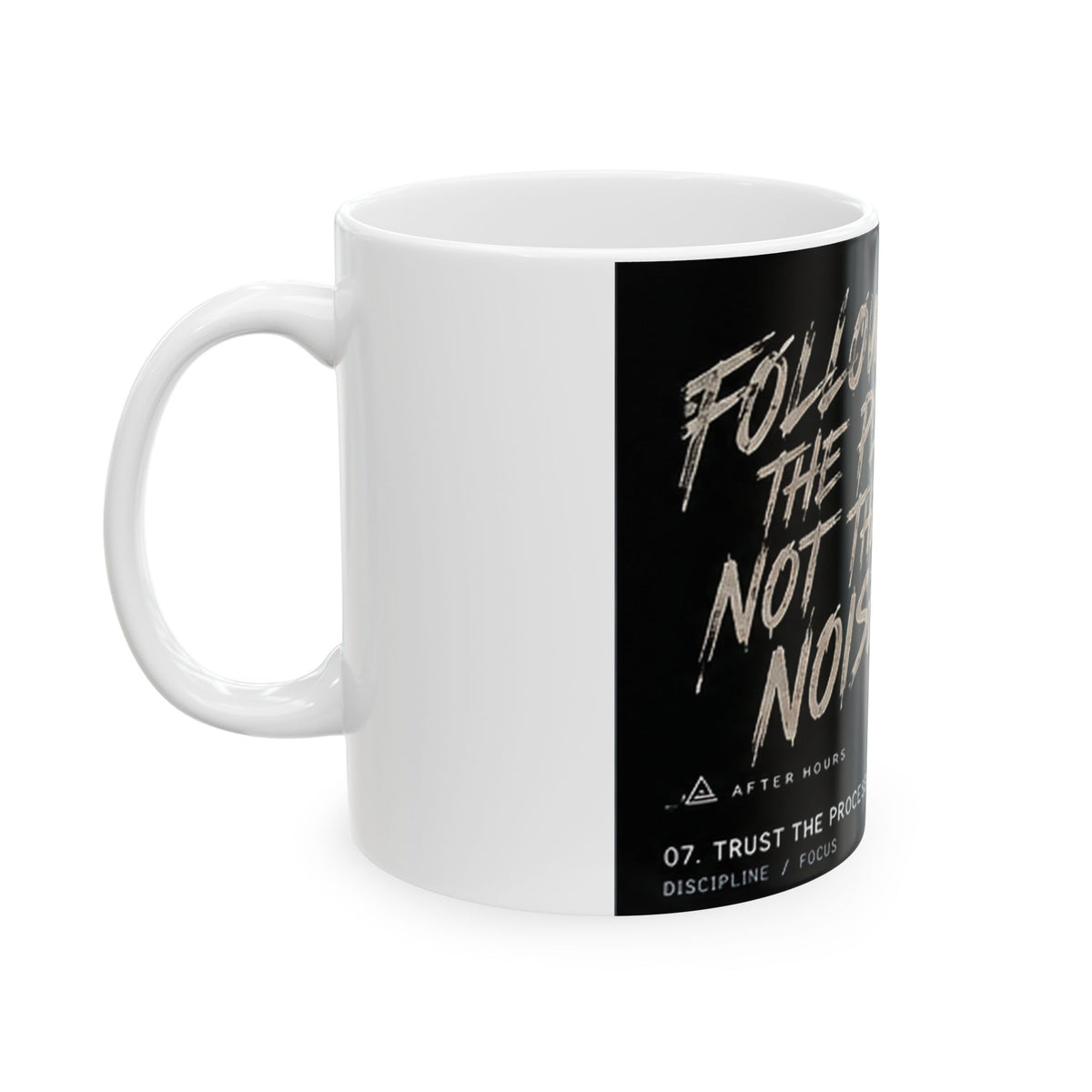 Follow the Plan Not the Noise Ceramic Mug | Trading Chart Design