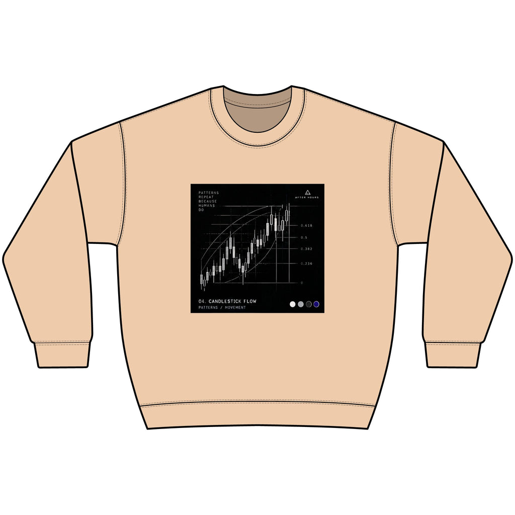 Black Stock Market Chart Heavy Crewneck Sweatshirt