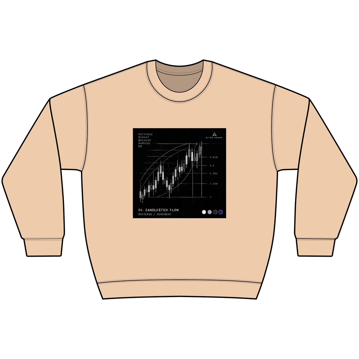 Black Stock Market Chart Heavy Crewneck Sweatshirt