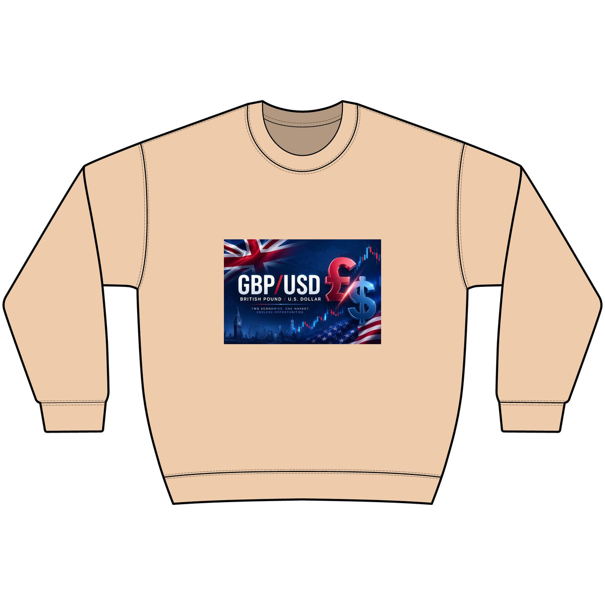 GBP/USD Trading Chart Black Crewneck Sweatshirt