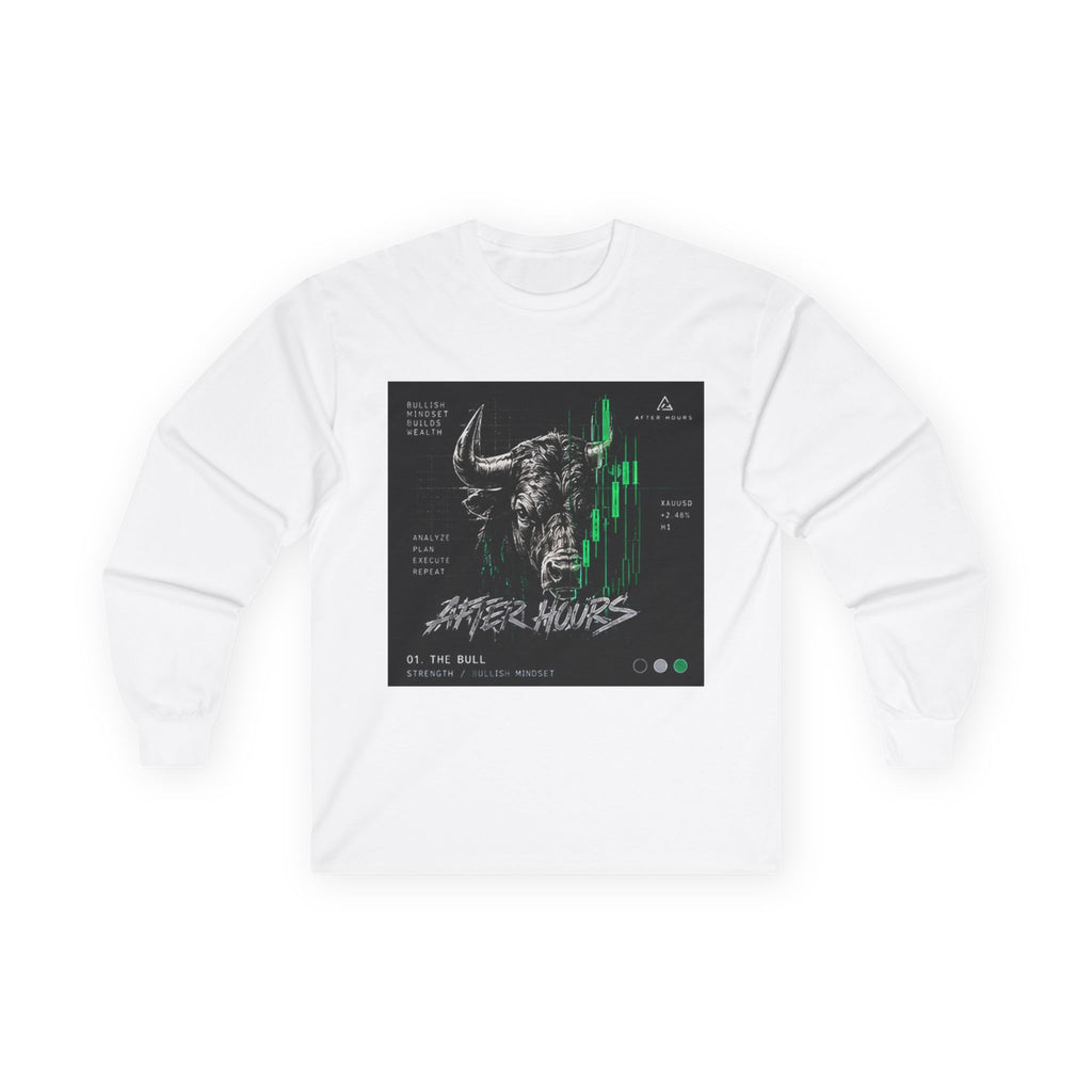 Abstract Bull Graphic Long Sleeve Tee