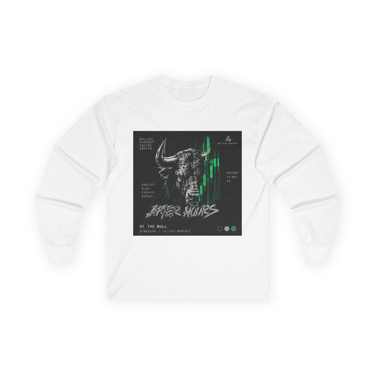 Abstract Bull Graphic Long Sleeve Tee