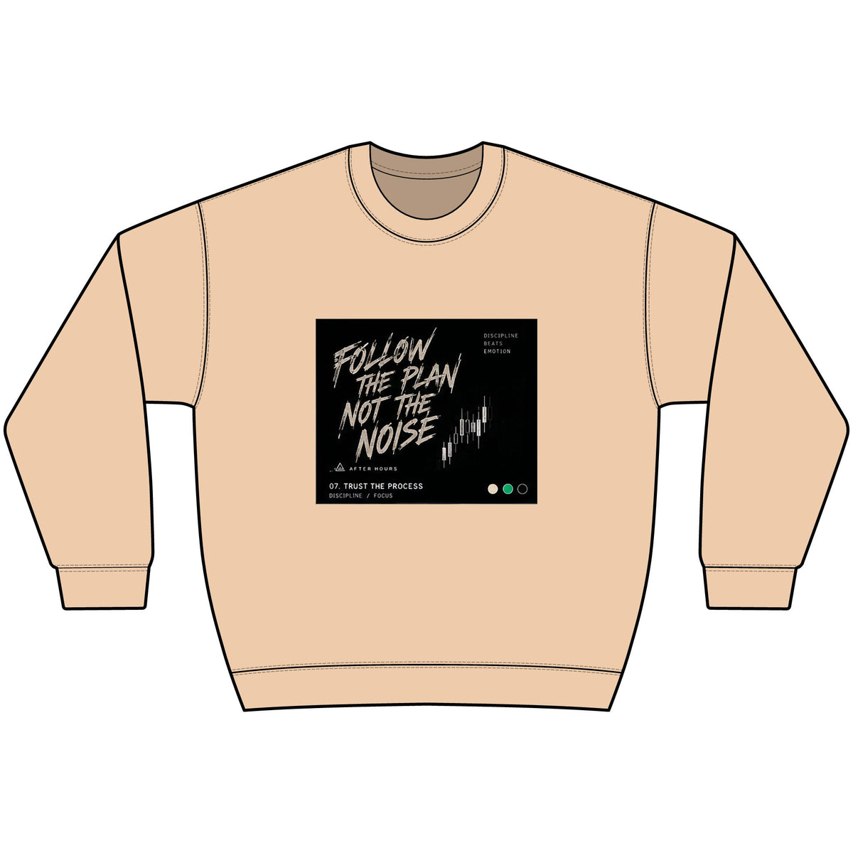 Follow the Plan, Not the Noise Black Crewneck Sweatshirt