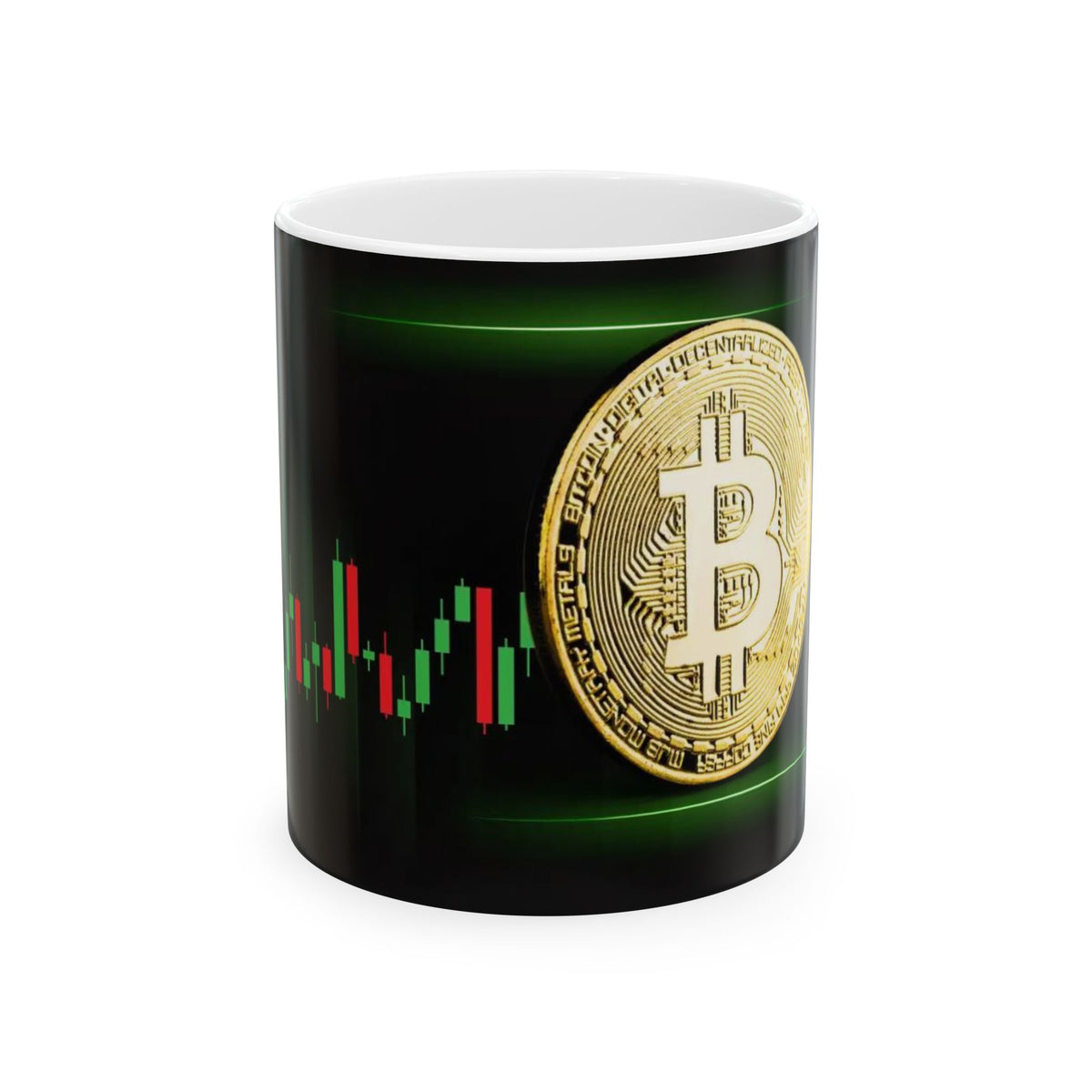Bitcoin green Ceramic Mug, (11oz, 15oz)