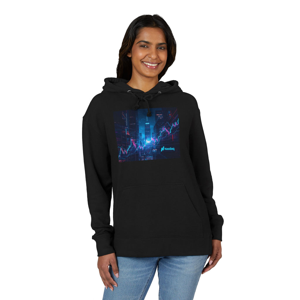 Nasdaq Trading Chart Black French Terry Hoodie