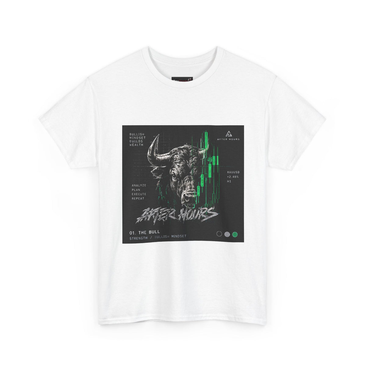 Green Bull Graphic T-Shirt, Western Bull Artwork