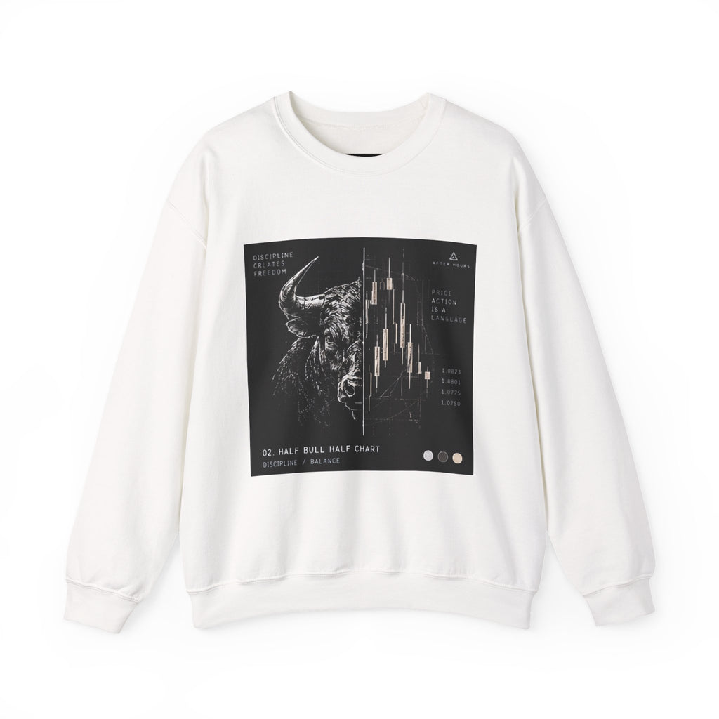 Black and White Bull Art Sweatshirt | Minimalist Graphic Design
