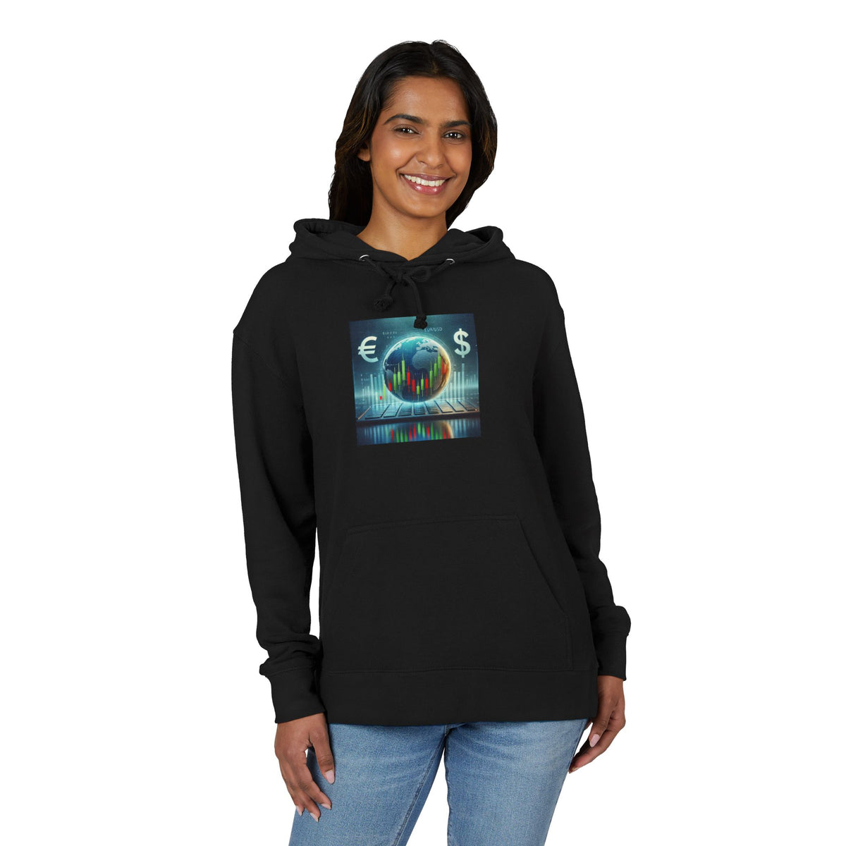 Global Market Globe Black French Terry Hoodie
