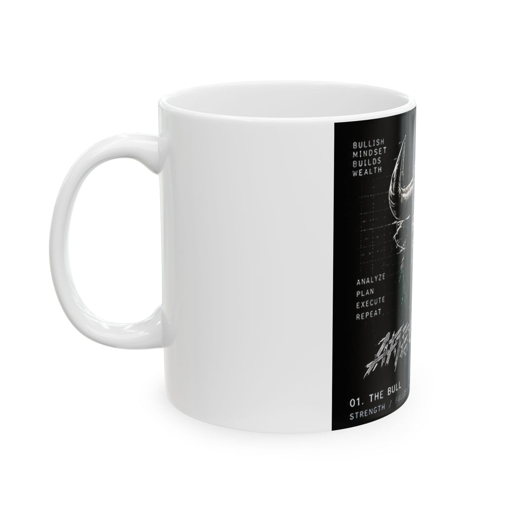 Bull Stock Market Design Mug, Trading Bull Wall Street Ceramic Mug