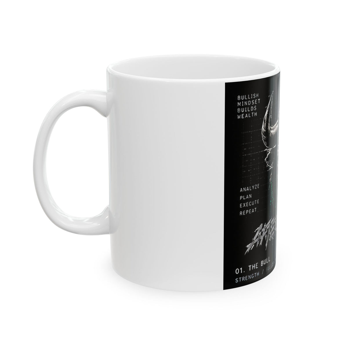 Bull Stock Market Design Mug, Trading Bull Wall Street Ceramic Mug