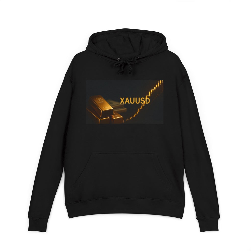 Gold Trading Chart Black French Terry Hoodie