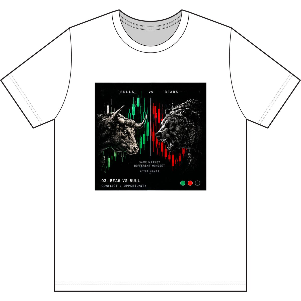 Bulls vs Bears Black T-Shirt