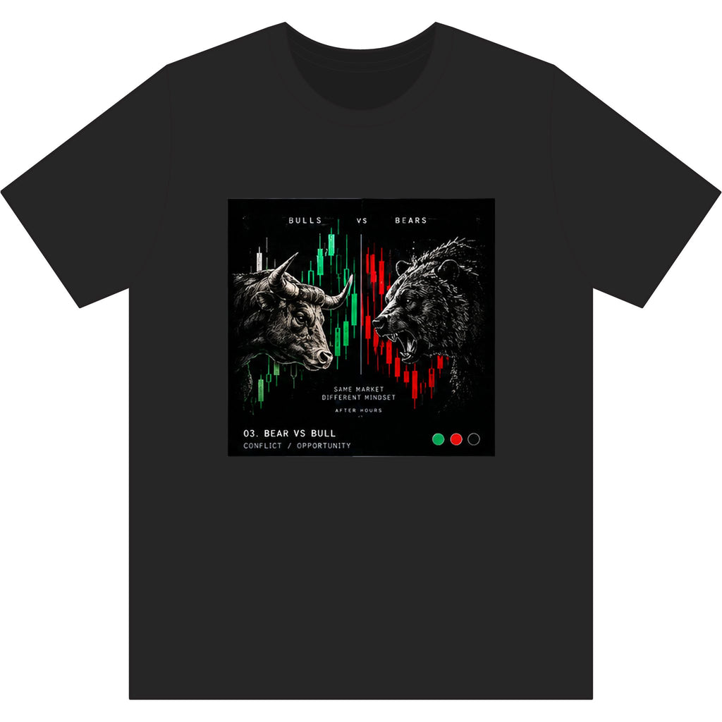Bulls vs Bears Black T-Shirt