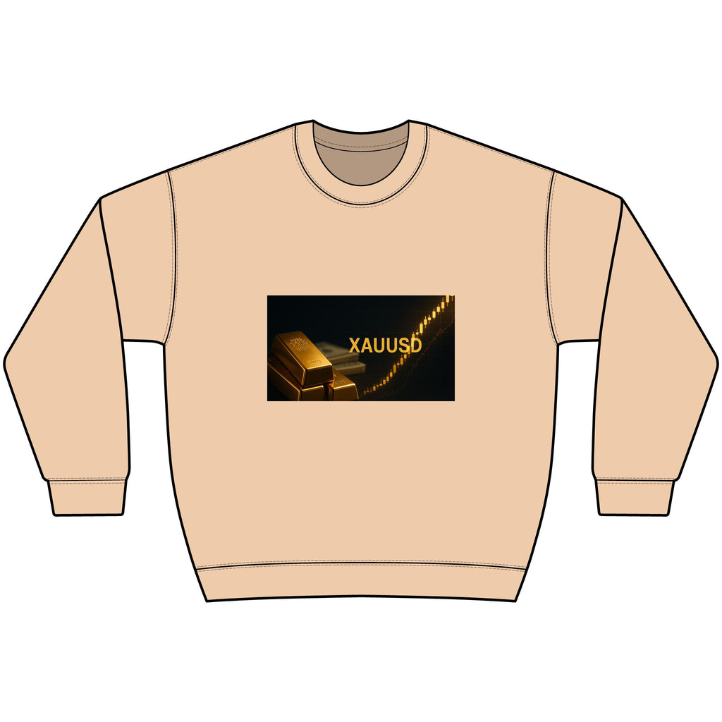 Gold Trading Chart Black Crewneck Sweatshirt