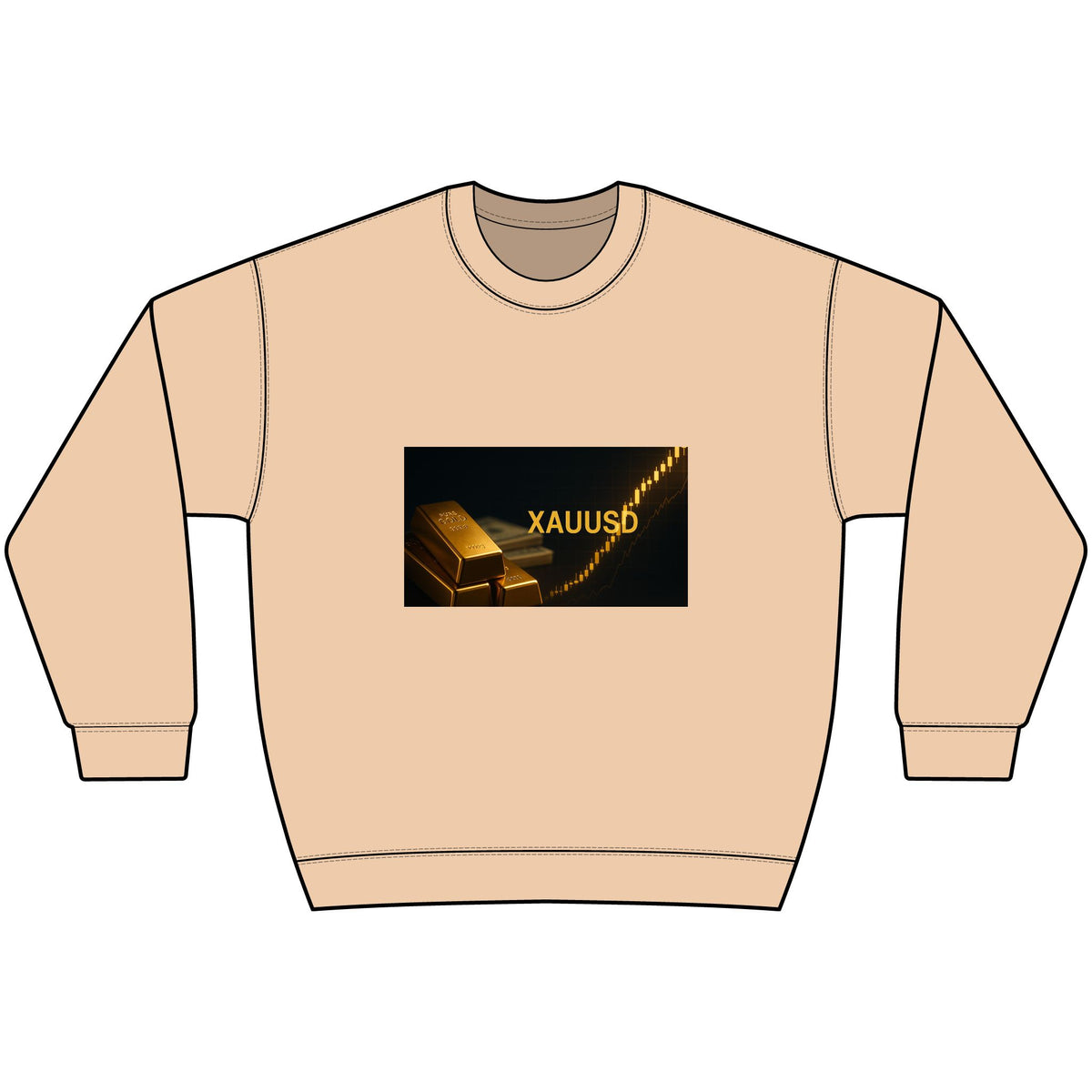 Gold Trading Chart Black Crewneck Sweatshirt
