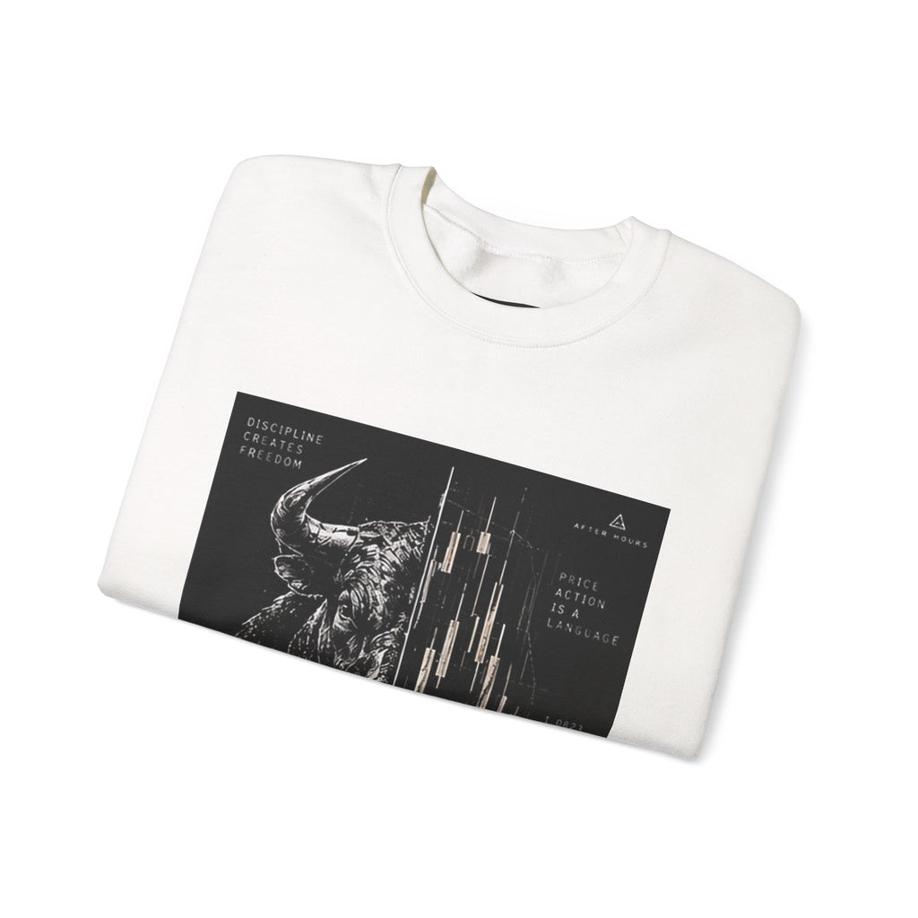 Black and White Bull Art Sweatshirt | Minimalist Graphic Design