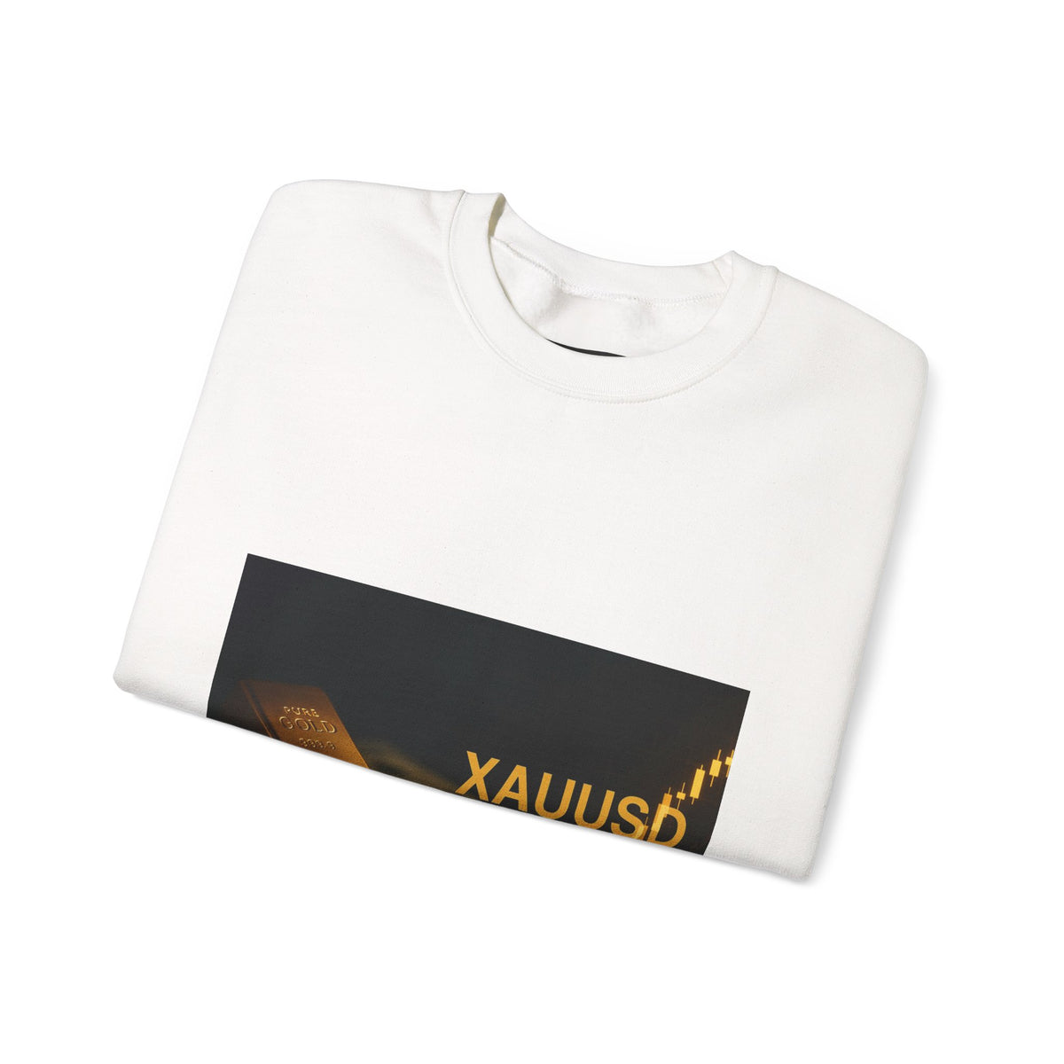 XAƯUSB Gold Coffin Graphic Crewneck Sweatshirt